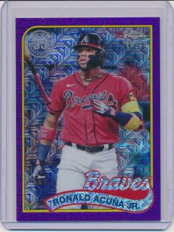    Ronald Acuna 2024 Topps 1989 Topps Silver Pack Chrome Purple Refractor (Series 2) /75