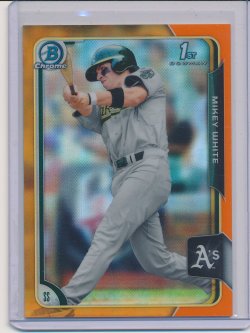    Mikey White 2015 Bowman Chrome Draft Orange Refractor 1st /25