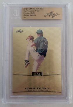 2015  Leaf Metal Draft (Pre-Production) - Gold Prismatic: Michael Matuella