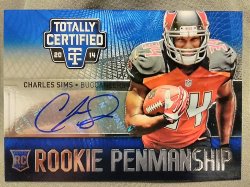 2014 Panini Totally Certified Charles Sims Rookie Penmanship Blue Parallel