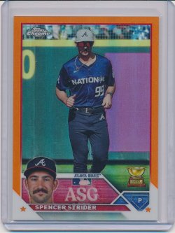    Spencer Strider 2023 Topps Chrome Update 2023 All Star Game Orange Refractor /25