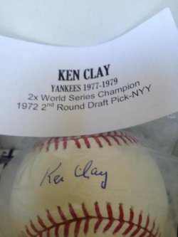  Rawlings  Ken Clay Signed Baseball