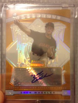 2009 Bowman Sterling Prospects Zach Wheeler Gold Ref. Auto
