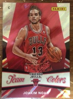 2013 Panini National Convention Wrapper Redemption Joakim Noah Team Colors Lava Flow Parallel