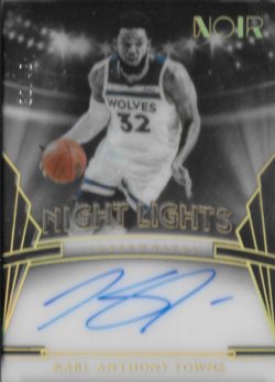 2023-24 Panini Noir Night Lights Autographs Karl Anthony-Towns #ed 33/49