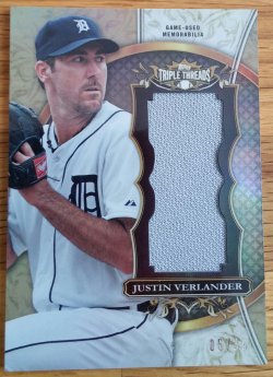 2013 Topps Triple Threads Unity Jumbo Justin Verlander - G.U. Jersey -  # 06/36