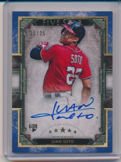    Juan Soto 2018 Topps Five Star Autographs Blue /25