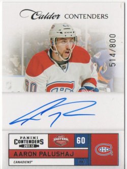 2011-12 Panini Contenders Rookie Autograph Aaron Palushaj