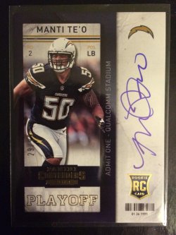 2013 Panini Playoff Contenders Manti Teo Autographed RC #29/99