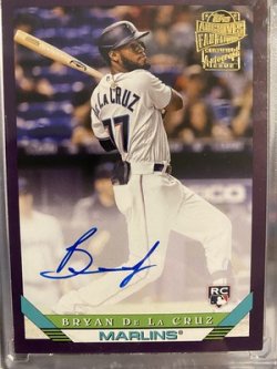 2022 Topps archives ff auto purple  bryan de la cruz