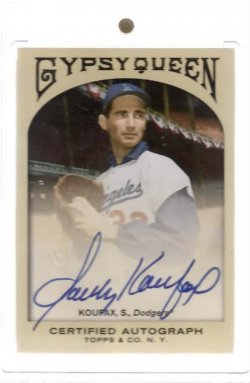 2011 Topps Gypsy Queen Autograph SP Sandy Koufax #BestCard