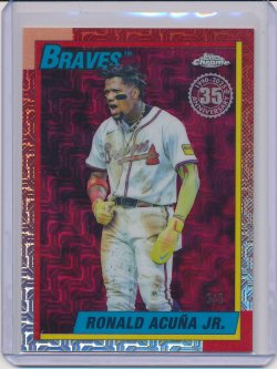    Ronald Acuna Jr. 2025 Topps Update 1990 Topps Silver Pack Chrome Red Refractor /5