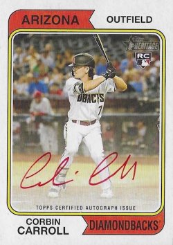 2023 Topps Topps Heritage Real One Red Ink Autograph Corbin Carroll