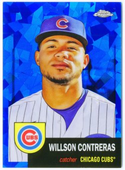 2022 Topps Chrome Platinum Anniversary Blue Atomic Refractor Willson Contreras