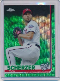    Max Scherzer 2019 Topps Chrome Green Wave Refractor /99