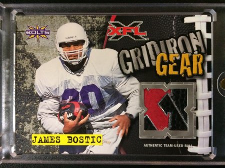 XFL James Bostic Gridiron Gear Authentic Jersey Card