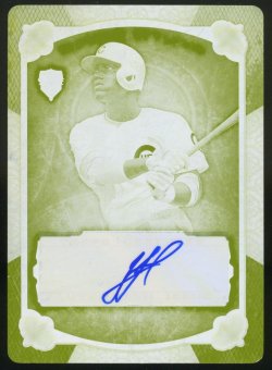 2013 Topps Supreme Stylings Auto Printing Plate Yellow Junior Lake
