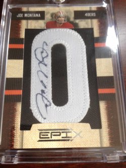 Joe Montana Epix 2010 Letterman auto /50