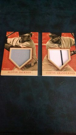 2013 Panini Americas pastime Austin Jackson Curtis Granderson front row fabrics booklet
