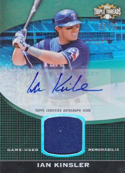 2011 Topps Triple Threads Unity Relic Autograph Sepia Ian Kinsler