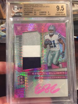 2016 Panini Spectra Ezekiel Elliott Radiant Rookie Patch Neon Pink/10