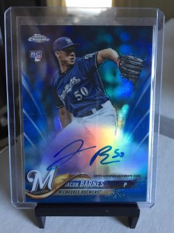 2018 Topps Chrome Rookie Autographs Blue Refractors Jacob Barnes