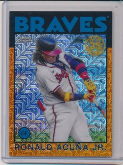    Ronald Acuna Jr. 2021 Topps 1986 Topps Silver Pack Chrome Orange Refractor (Series 2) /25