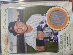 2017 Topps Heritage Clubhouse Collection Carlos Gonzales Relic