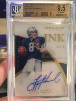 2015 Panini Immaculate Collection Troy Aikman Ink Gold/10