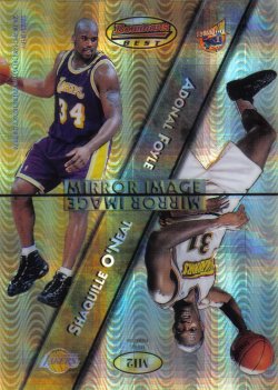 1997-98 Bowman Bowmans Best Mirror Images Atomic Refractors Chris Webber / Tim Thomas / Shaquille ONeal / Adonal Foyle Back