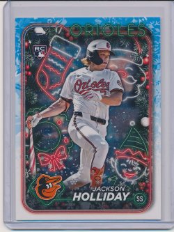    Jackson Holliday 2024 Topps Holiday Photo Variations (candy cane bat) RC