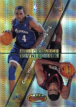 1997-98 Bowman Bowmans Best Mirror Images Atomic Refractors Chris Webber / Tim Thomas / Shaquille ONeal / Adonal Foyle Front