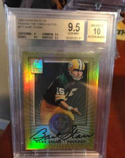 2000 Donruss Elite Passing the Torch Autos Bart Starr