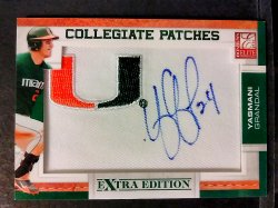2010 Donruss Elite Yasmani Grendal Extra Edition Collegiate Patches Autograph