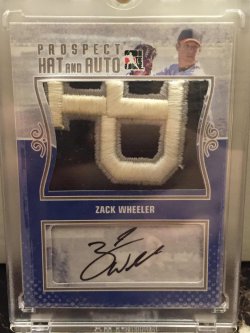 2011 In The Game Heroes And Prospects Zack Wheeler Prospect Hat and Auto