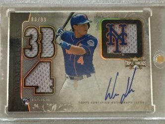 2014 Topps Triple Threads Wilmer Flores Rookie Quad Jersey Auto