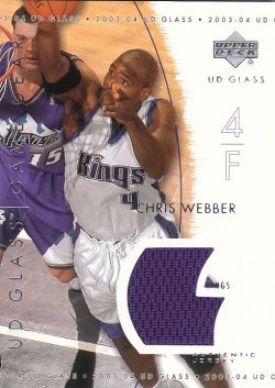 2003-04 Upper Deck UD Glass Webber, Chris - Game Gear