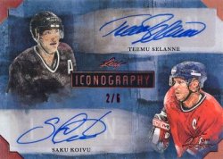 2022 Leaf Art of Hockey Iconography Red Spectrum Holofoil Selanne/Koivu
