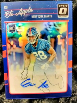 2016 Donruss Optic Eli Apple Rookie Signature Blue Parallel