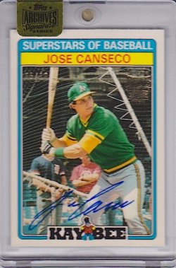 2016 Topps Archives Signature Series Jose Canseco 1987 Kaybee Autograph