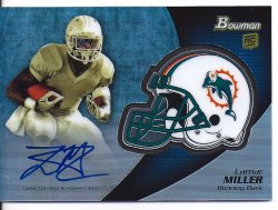 2012 Bowman Rookie Team Helmet Autographs Lamar Miller