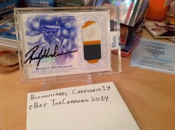 2015 Topps Dynasty Rickey Henderson Auto Patch /10