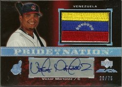 2007 Upper Deck Black Victor Martinez Flag Patch Autograph