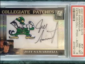 2007 Donruss Elite Jeff Samardzija Collegiate Patches CP-JS 100/150