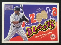 Bernie Williams Card 2003 Topps Chrome Blue Backs Relics #BW