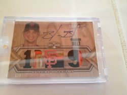 2012 Topps Triple Threads Brandon Belt Wood Relic Auto