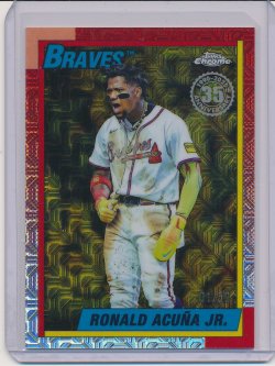    Ronald Acuna Jr. 2025 Topps Update 1990 Topps Silver Pack Chrome Gold Refractor /50