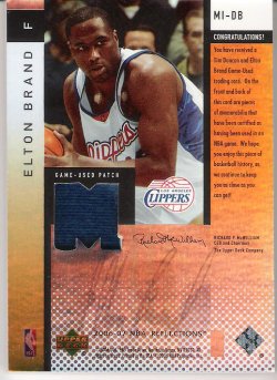 2006 Upper Deck Reflections Tim Duncan & Elton Brand Mirror Images Dual Patch Side B