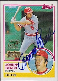 2001 Topps Team Topps Legends Johnny Bench Autograph