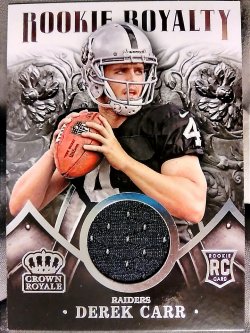 2014 Panini Crown Royale Derek Carr Rookie Royalty Materials 
